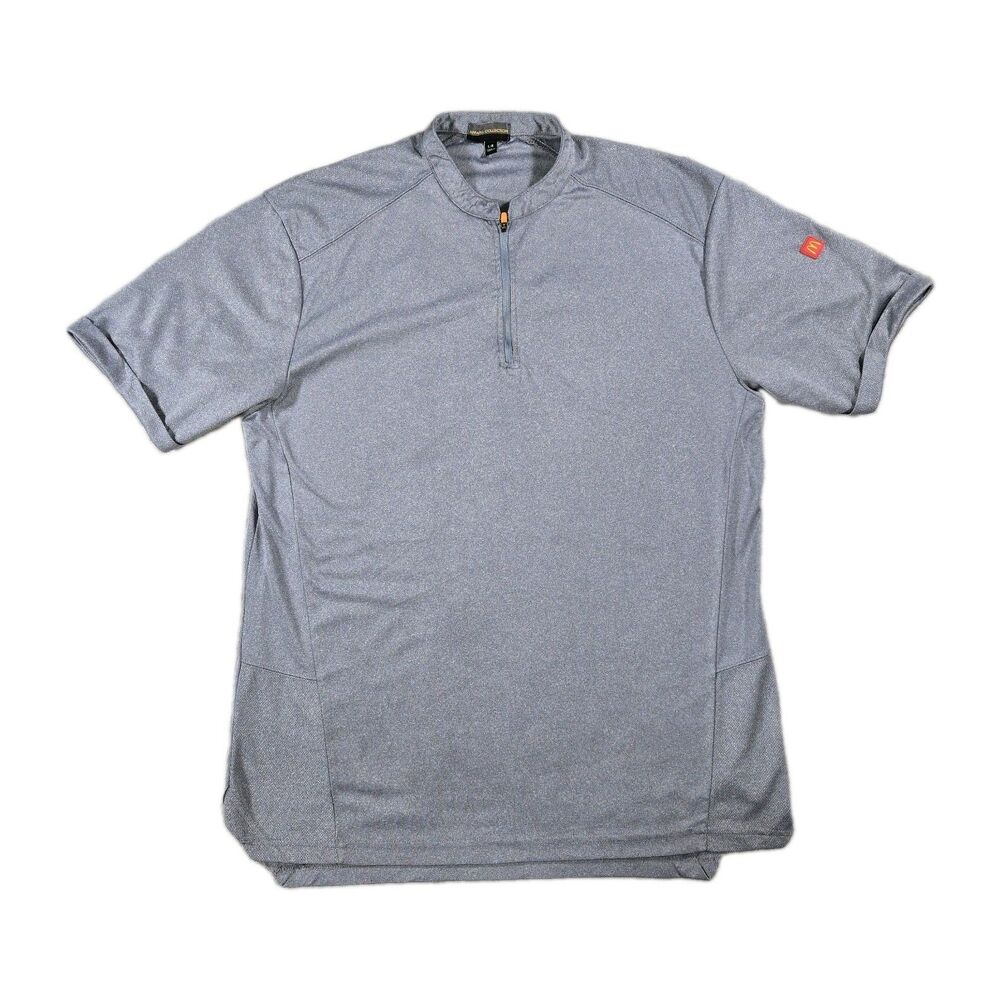 Mcdonalds Crew Shirt Large Blue Quarter Zip Short Sleeve Employee Uniform